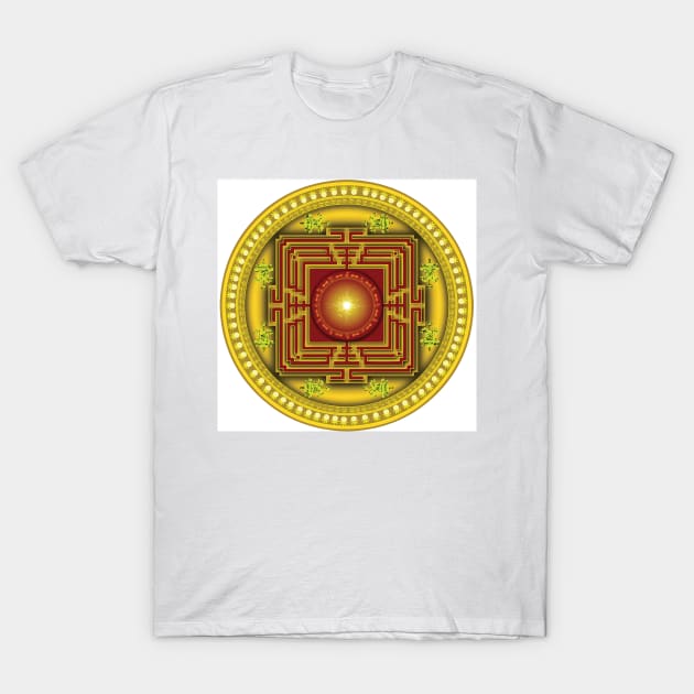 Yellow and Red Mandala Abstract Art T-Shirt by BruceALMIGHTY Baker